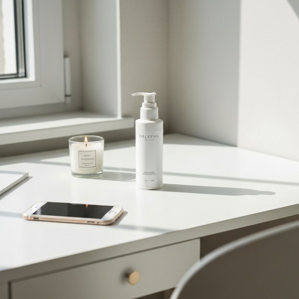 Simple skincare routine setup